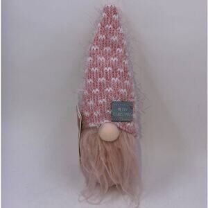 New Small Mini Pink Merry Christmas Plush Gnome Figure